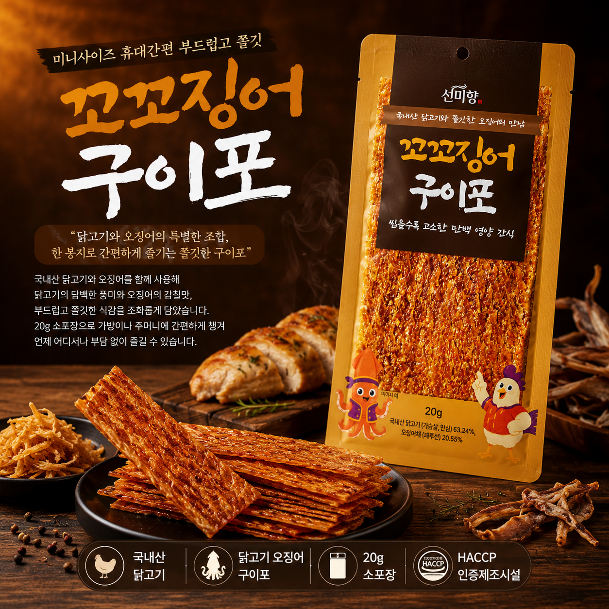 꼬꼬징어 구이포 20g